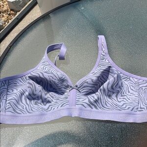 Cacique Lavender Zebra Print Bra SZ 44C. S